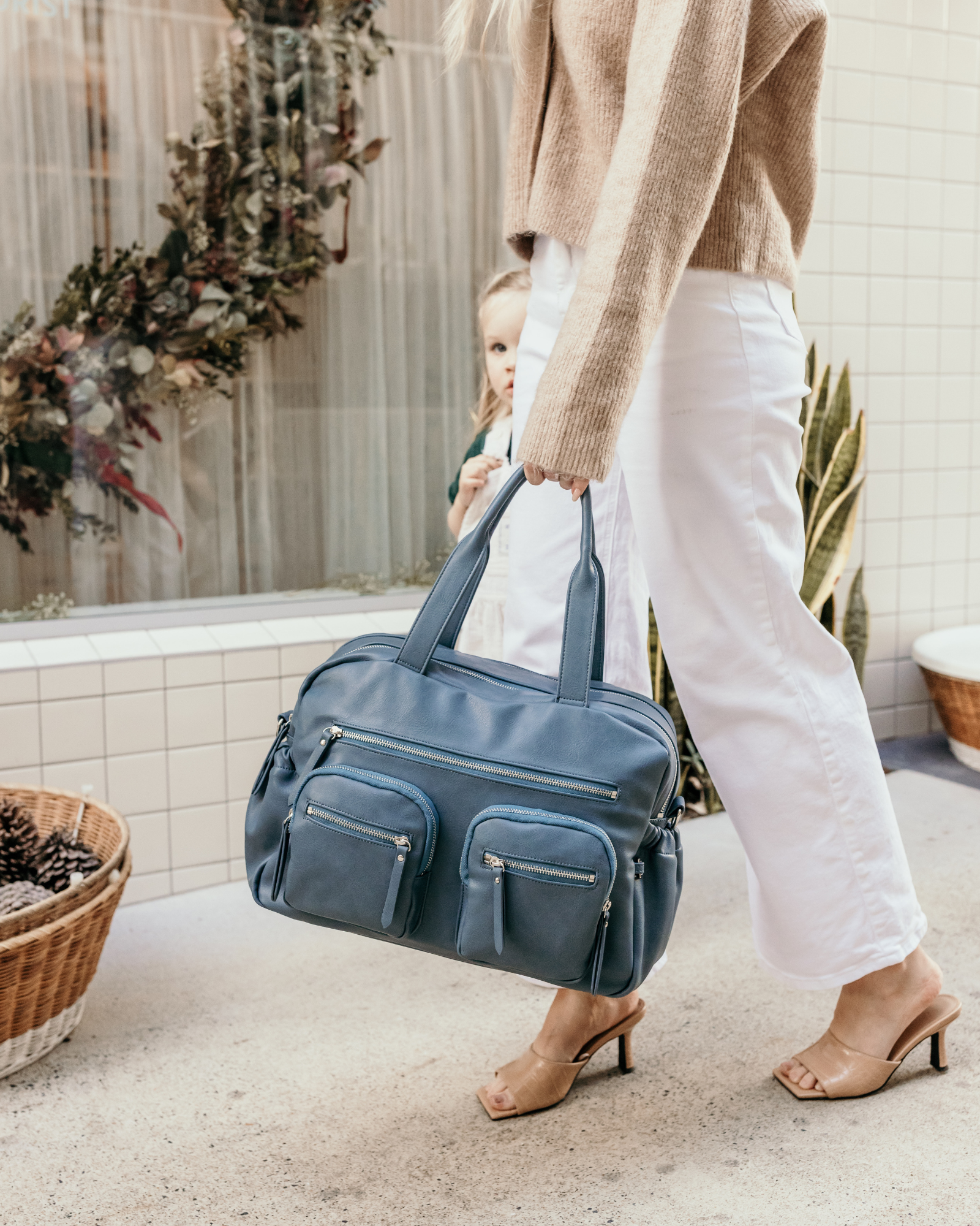 Carry All Nappy Bag - Stone Blue