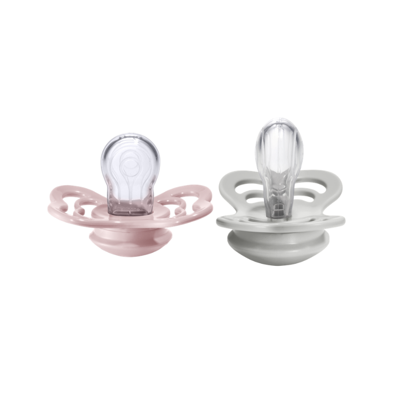 BIBS Supreme Silicone Pacifier 2 Pack - Blossom/Haze