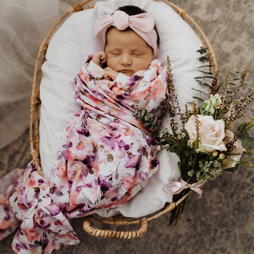 Snuggle Hunny Organic Cotton Muslin Wrap - Blushing Beauty