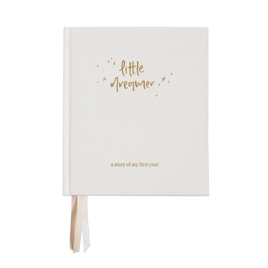 Boxed Linen Cover Luxe Baby Journal - Cloud