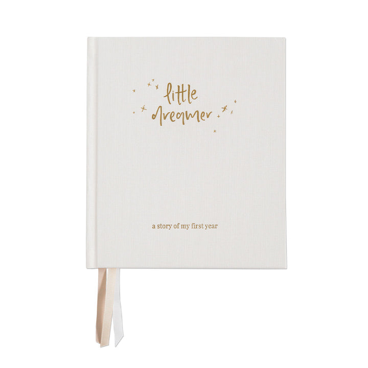 Emma Kate Co. Boxed Linen Cover Luxe Baby Journal - Cloud