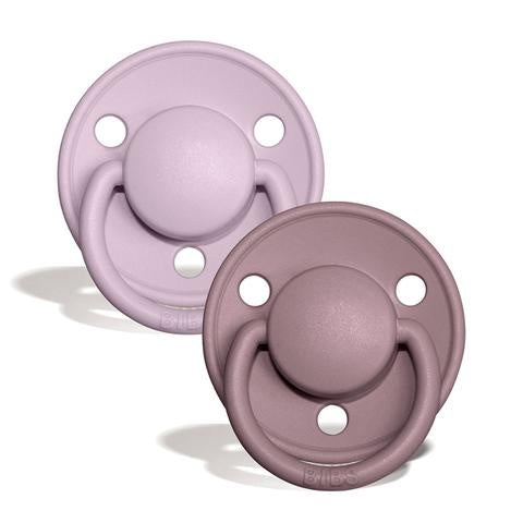 BIBS De Lux Silicone Pacifier 2 Pack - Dusky Lilac/Heather