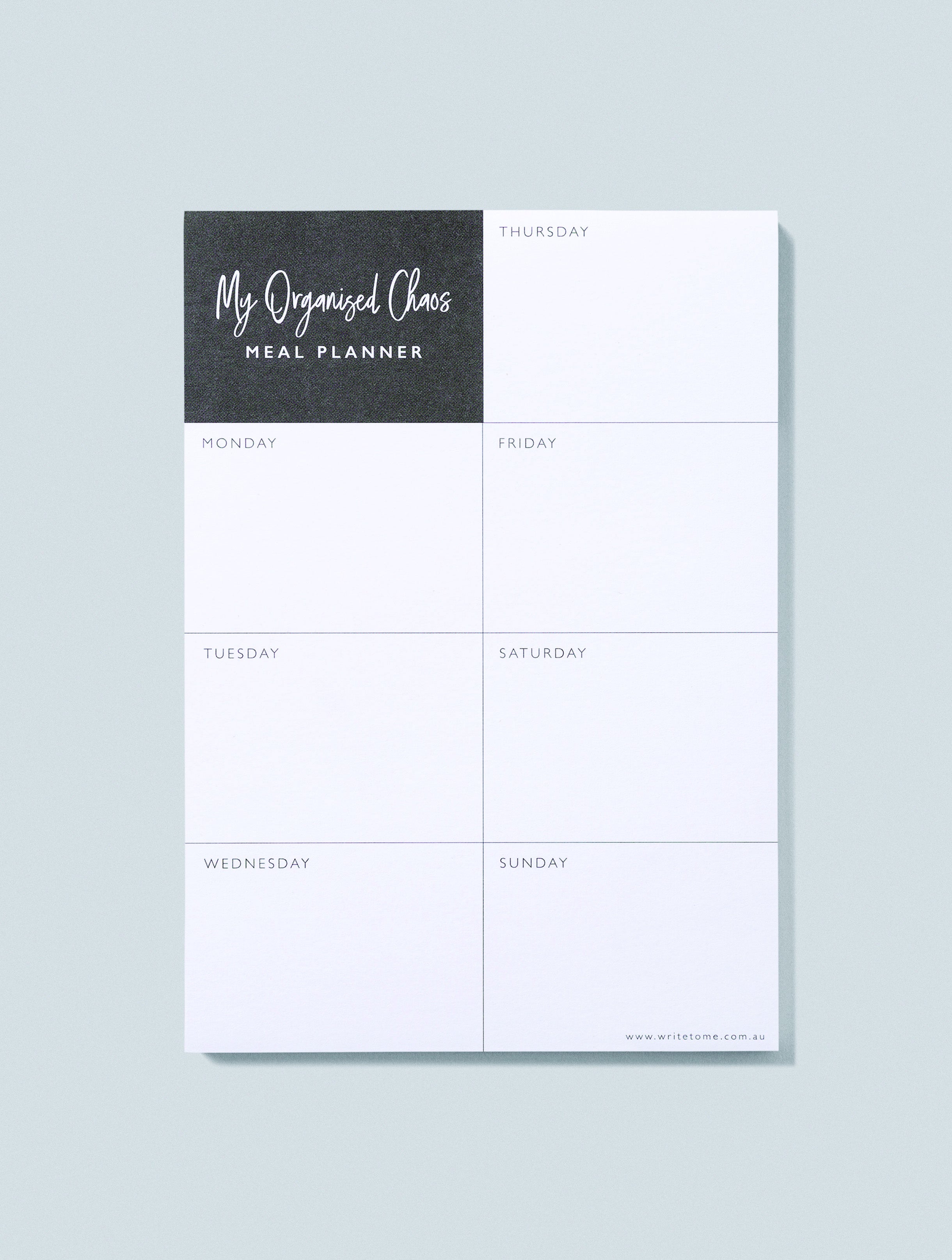 Write To Me - Meal Planner. My Organised Chaos