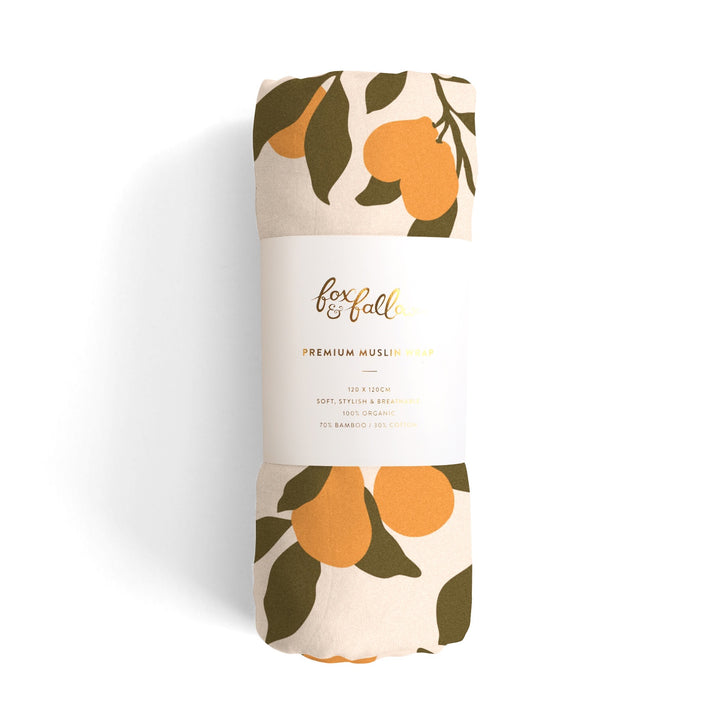 Fox & Fallow Organic Muslin Wrap - Golden Pears