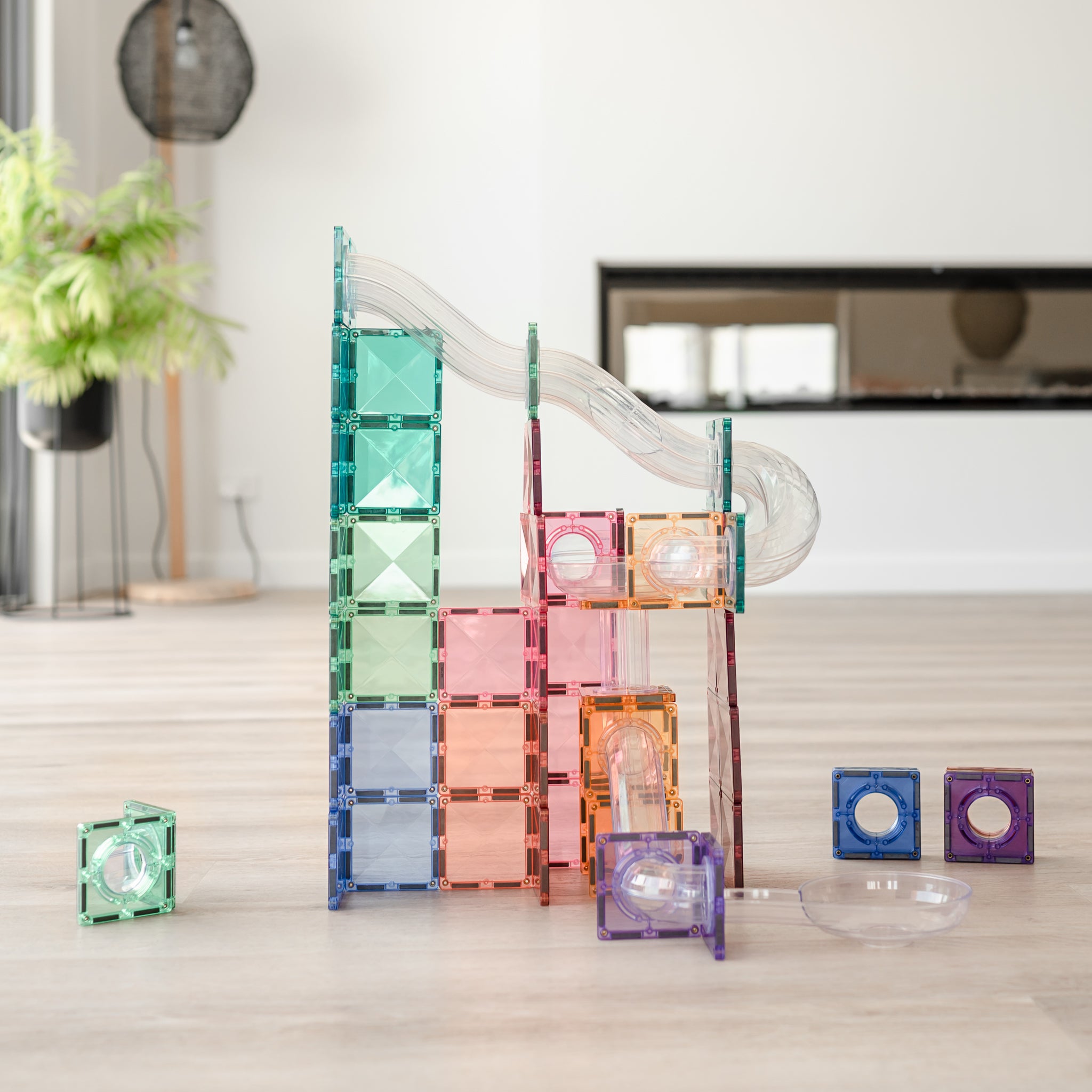 Connetix Tiles - 80 Piece Ball Run Expansion Pack | Pastel