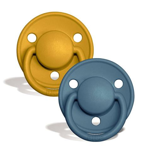 De Lux Silicone Pacifier 2 Pack - Mustard/Petrol