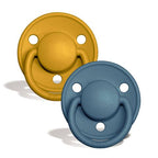 De Lux Silicone Pacifier 2 Pack - Mustard/Petrol