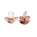 Couture Silicone Pacifier 2 Pack  - Peach/Woodchuck