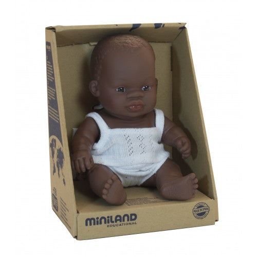 Miniland Anatomically Correct Baby Doll African Girl 21 cm