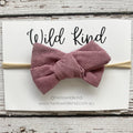 Florence Cord Bow Headband - Dusty Pink