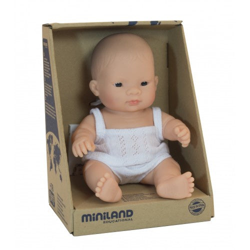 Miniland Anatomically Correct Baby Doll Asian Girl, 21 cm