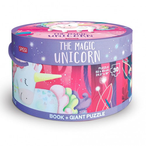 30 Piece Giant Puzzle & Book - Unicorn
