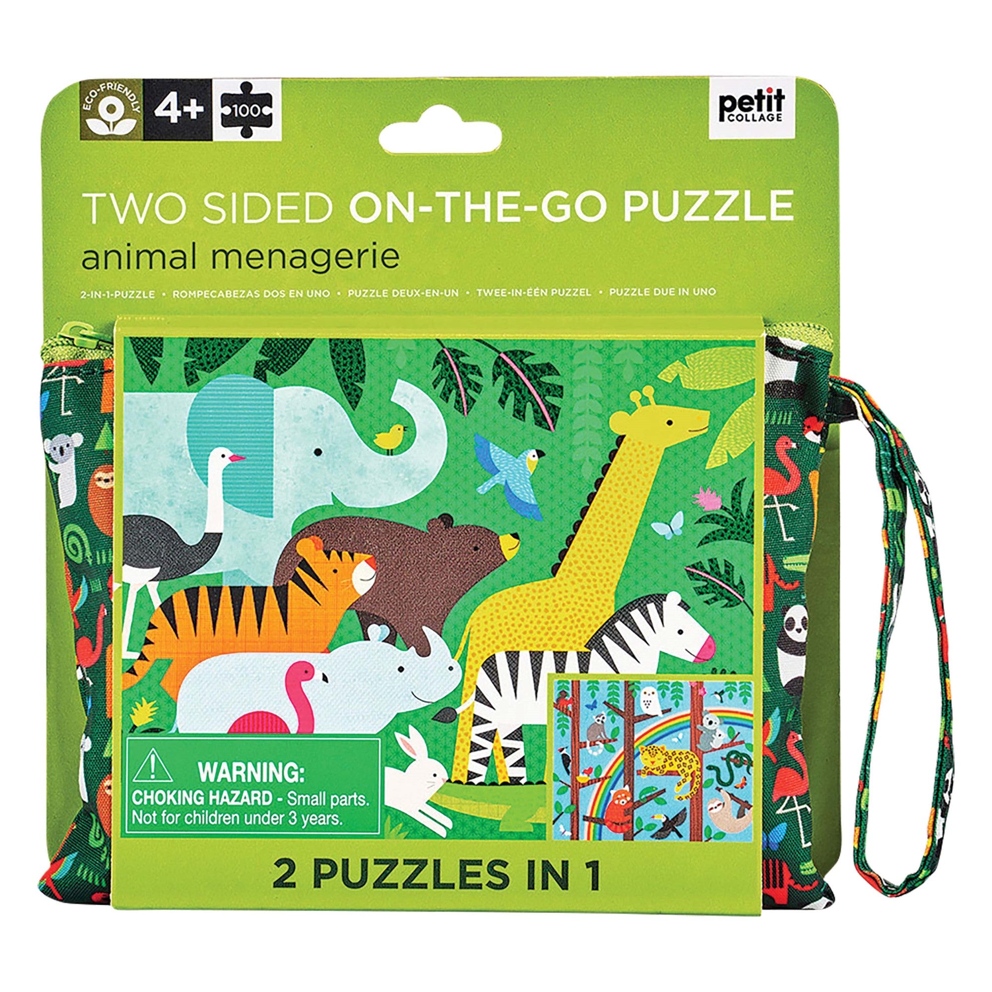 Two-Sided On-The-Go Puzzle - Animal Menagerie