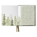Boxed Linen Cover Luxe Baby Journal - Forest