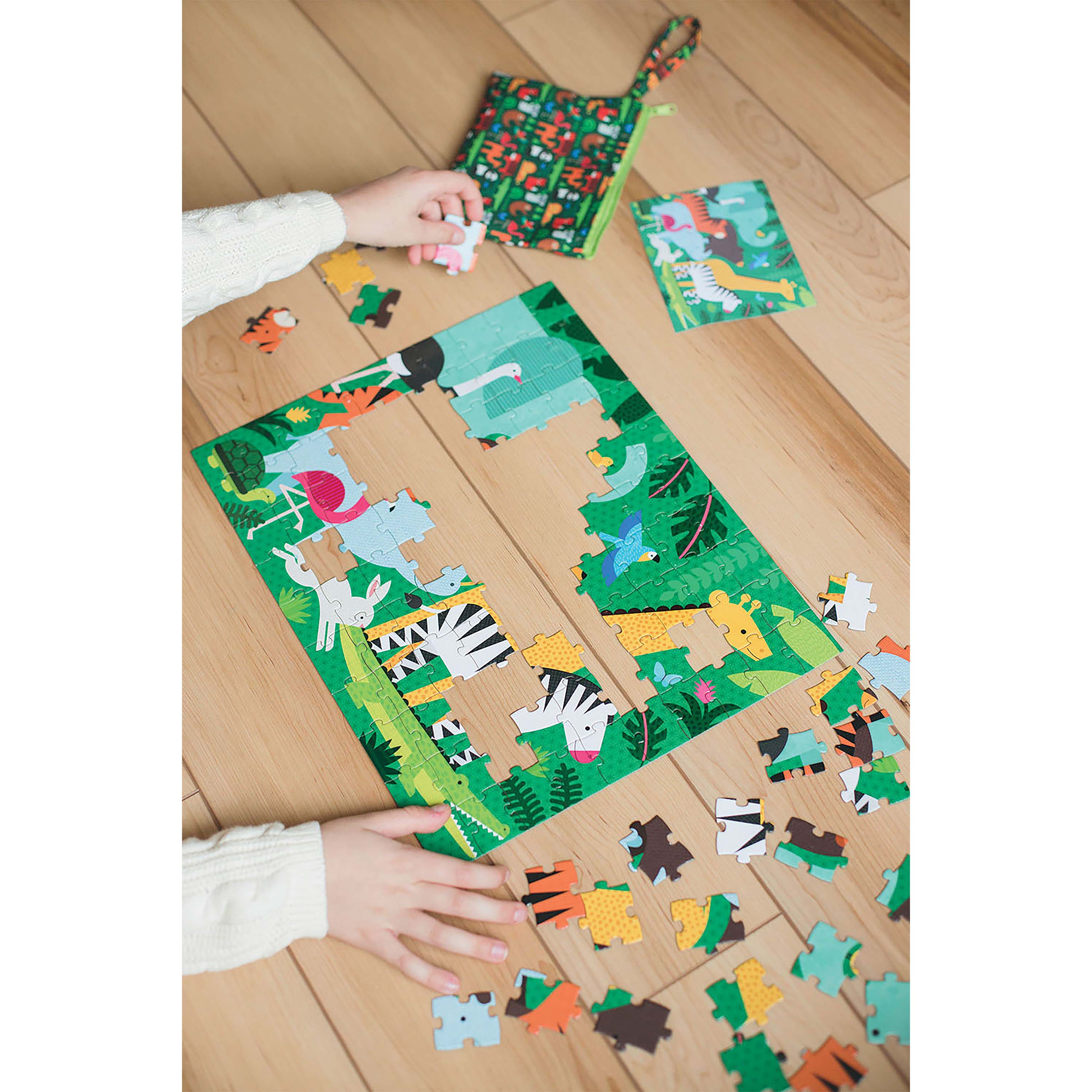 Two-Sided On-The-Go Puzzle - Animal Menagerie