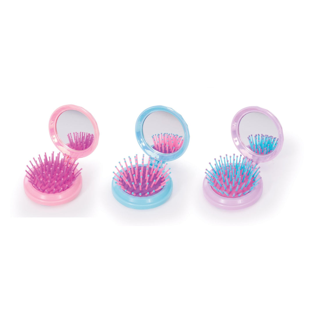 Jewel Compact Hairbrush/Mirror (Assorted)