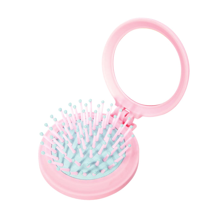 Unicorn Compact Hair Brush and Mirror - Assorted