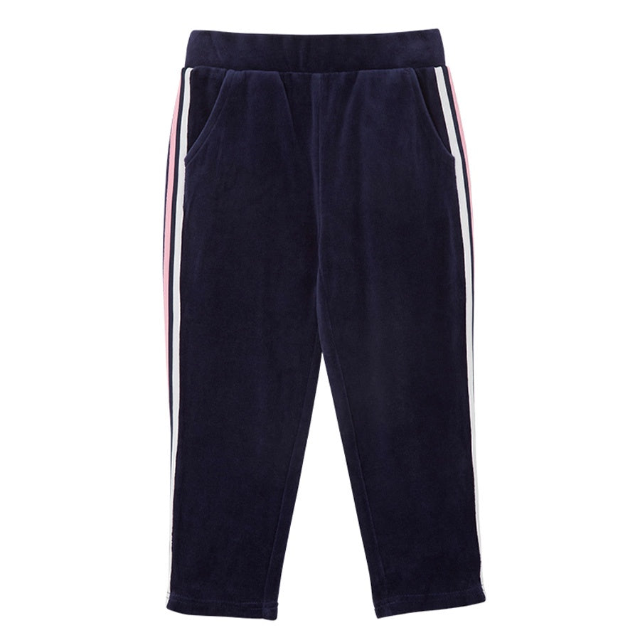 Milky Velour Detail Trackies - Navy