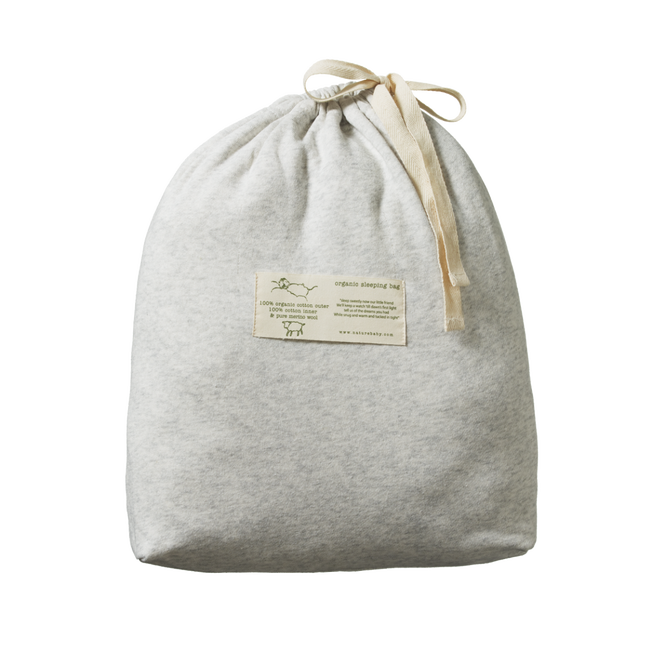Nature Baby Quilted Cotton & Merino Duvet Sleeping Bag - Light Grey Marl