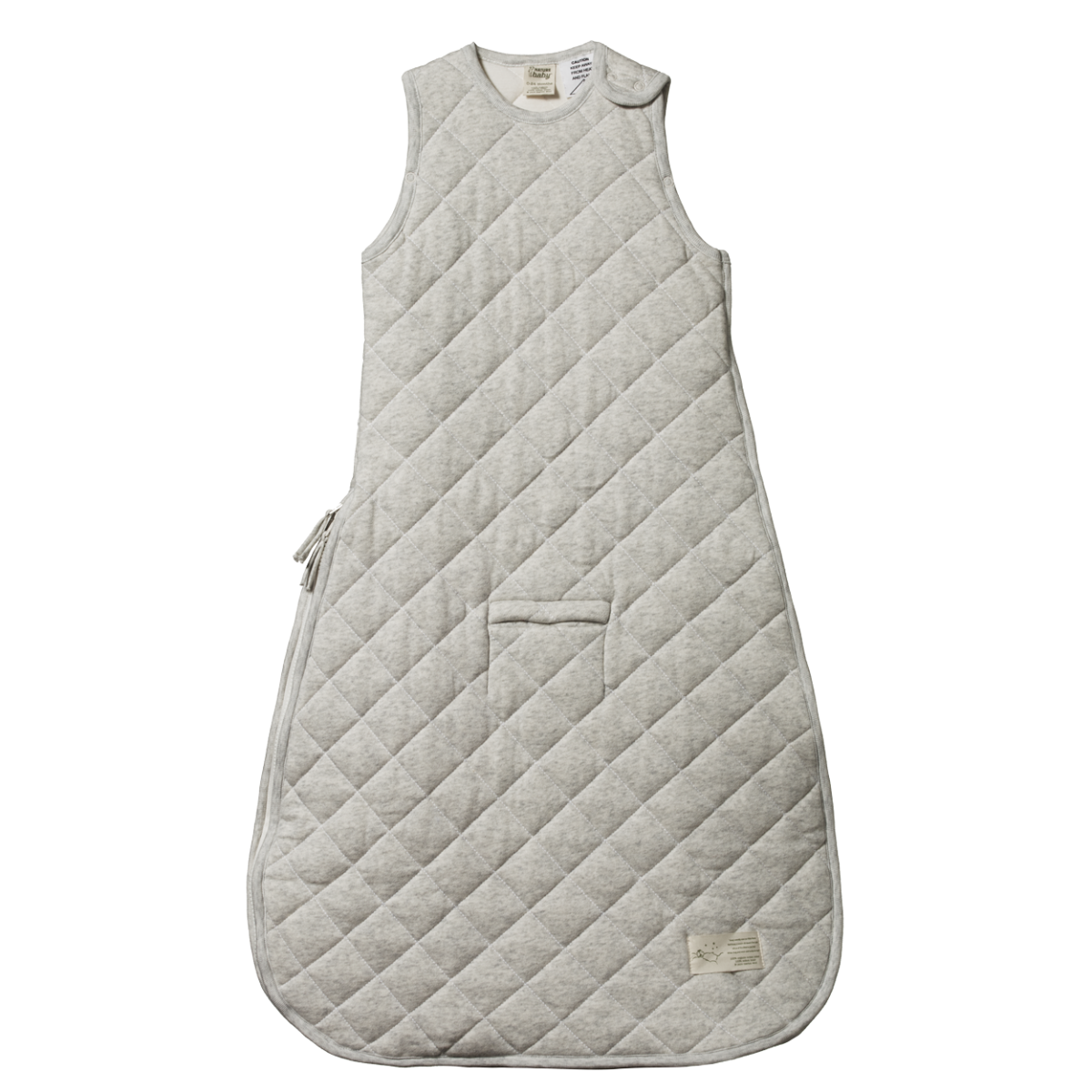 Nature Baby Quilted Cotton & Merino Duvet Sleeping Bag - Light Grey Marl