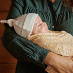 Pointelle Knotted Beanie - Natural