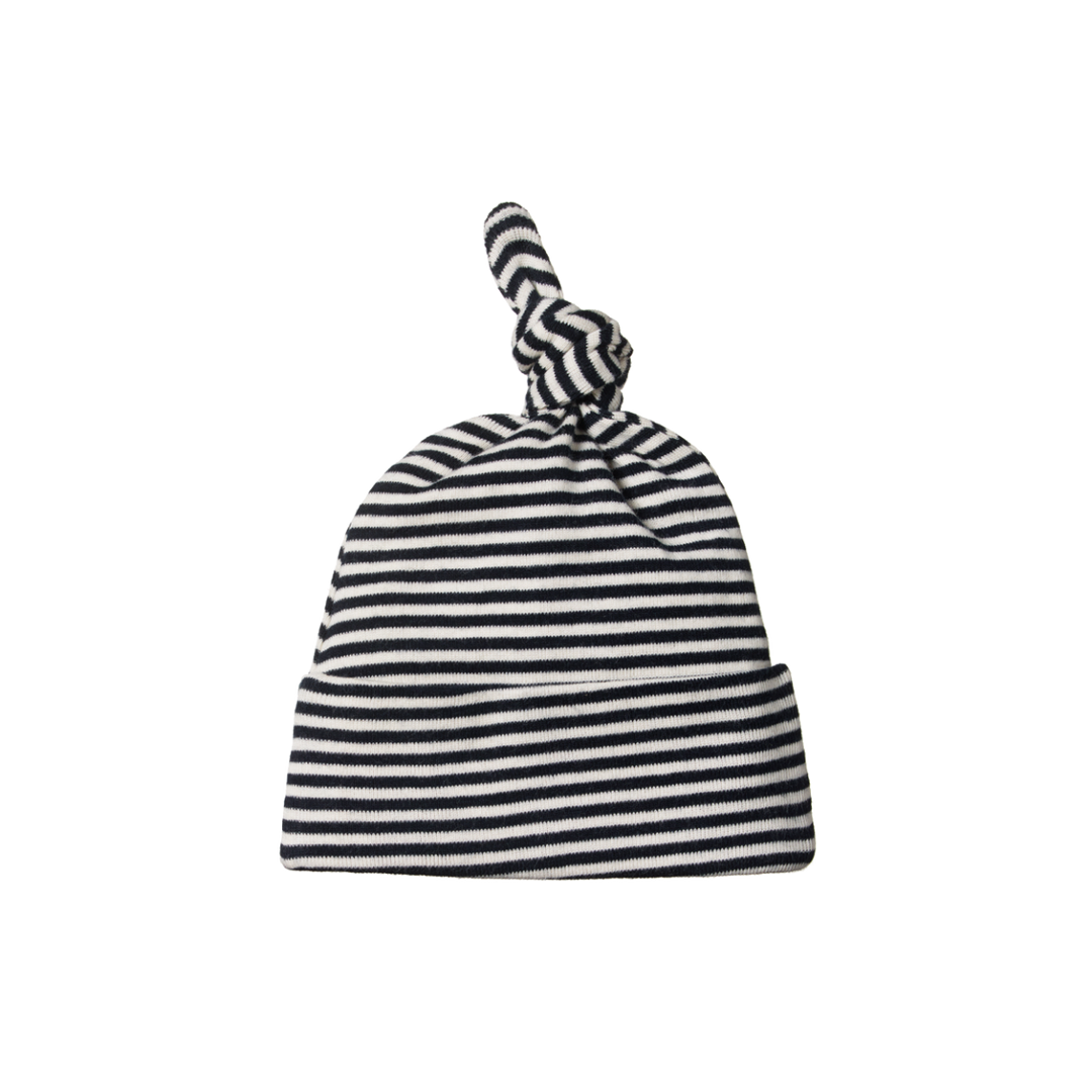 Nature Baby Cotton Knotted Beanie - Navy Stripe