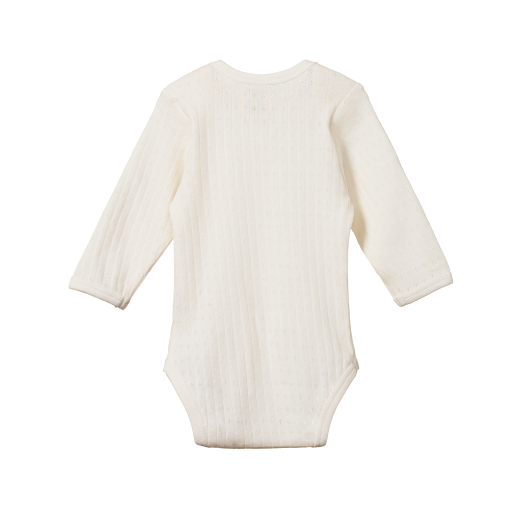 Nature Baby Long Sleeve Bodysuit Pointelle - Natural