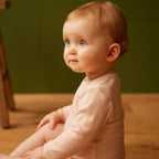 Long Sleeve Bodysuit Derby 2 Pack - Natural/Rose Bud