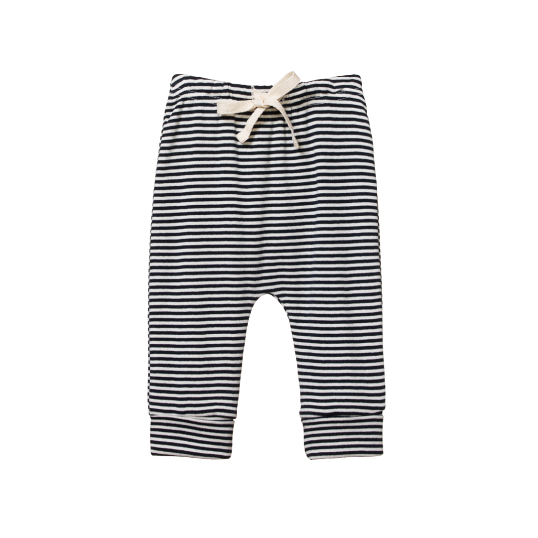 Nature Baby Drawstring Pants - Navy Stripe