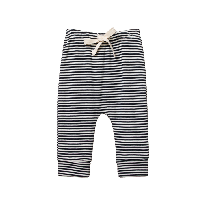 Nature Baby Drawstring Pants - Navy Stripe