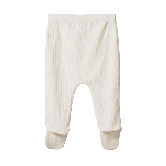 Nature Baby Footed Rompers Pointelle - Natural