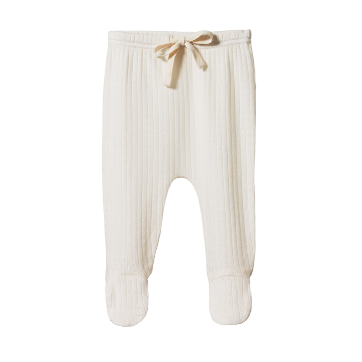 Nature Baby Footed Rompers Pointelle - Natural