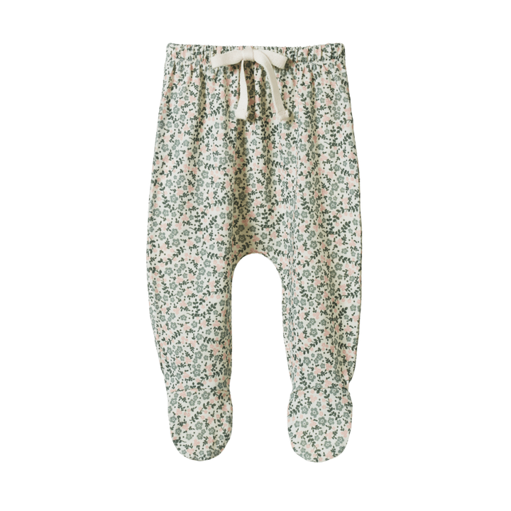 Nature Baby Merino Essentials Footed Rompers - Daisy Belle Print