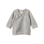 Merino Knit Kimono Jacket - Light Grey Marl