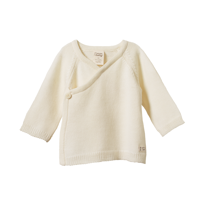 Nature Baby Merino Wool Knit Kimono Jacket - Natural