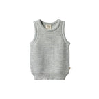 Merino Knit Vest - Light Grey Marl Chunky Knit