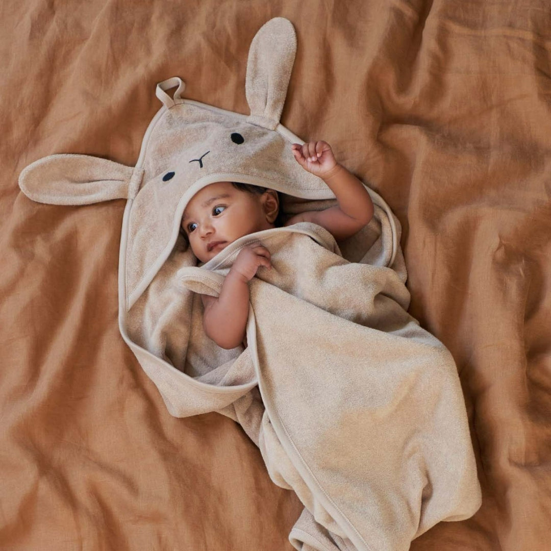 Nature Baby Bunny Hooded Towel - Nougat