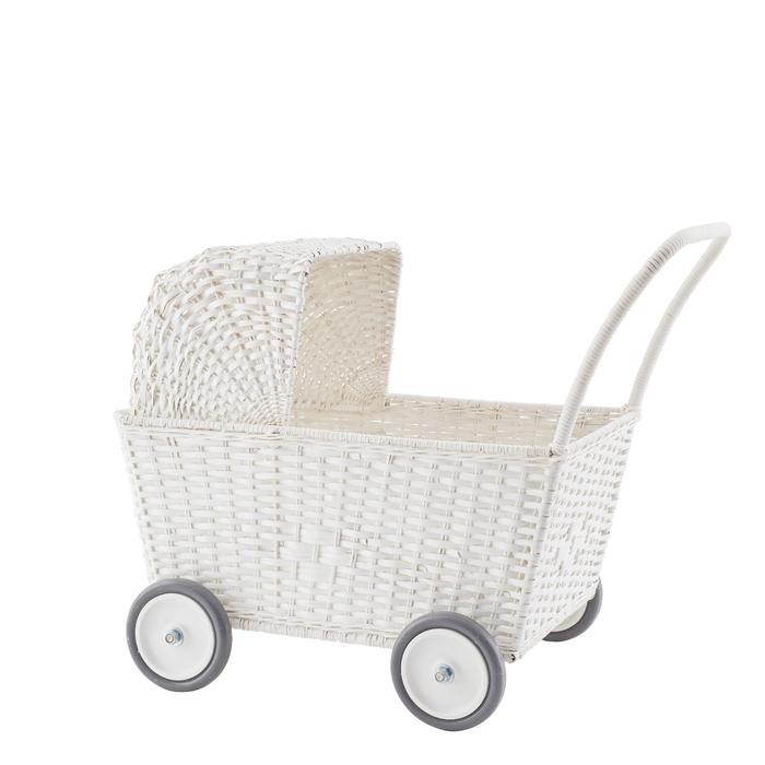 Olli Ella Rattan Strolley - White