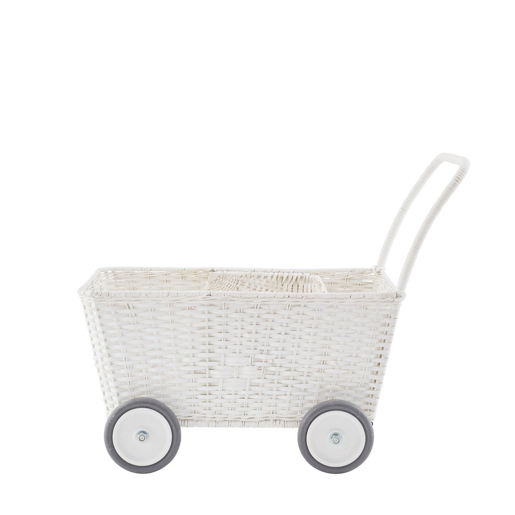 Olli Ella Rattan Strolley - White