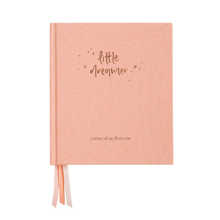 Emma Kate Co. Boxed Linen Cover Luxe Baby Journal - Petal
