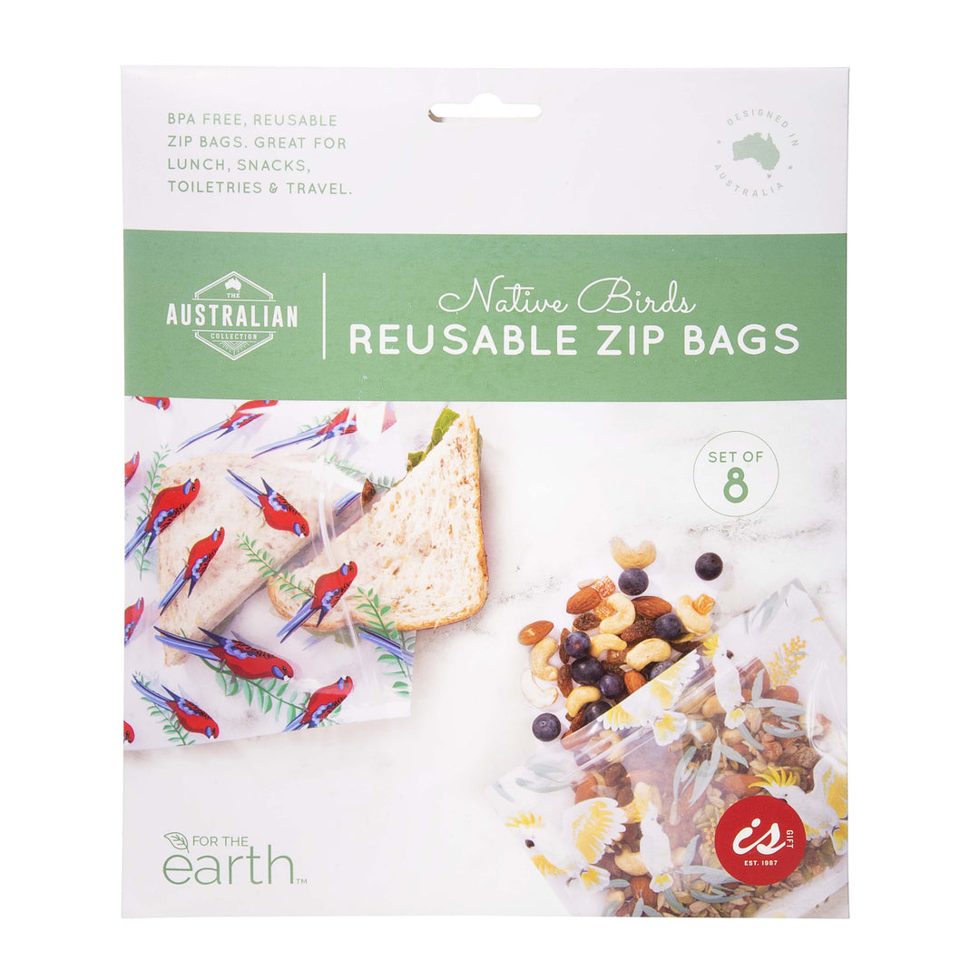 Reusable Zip Bag - Birds