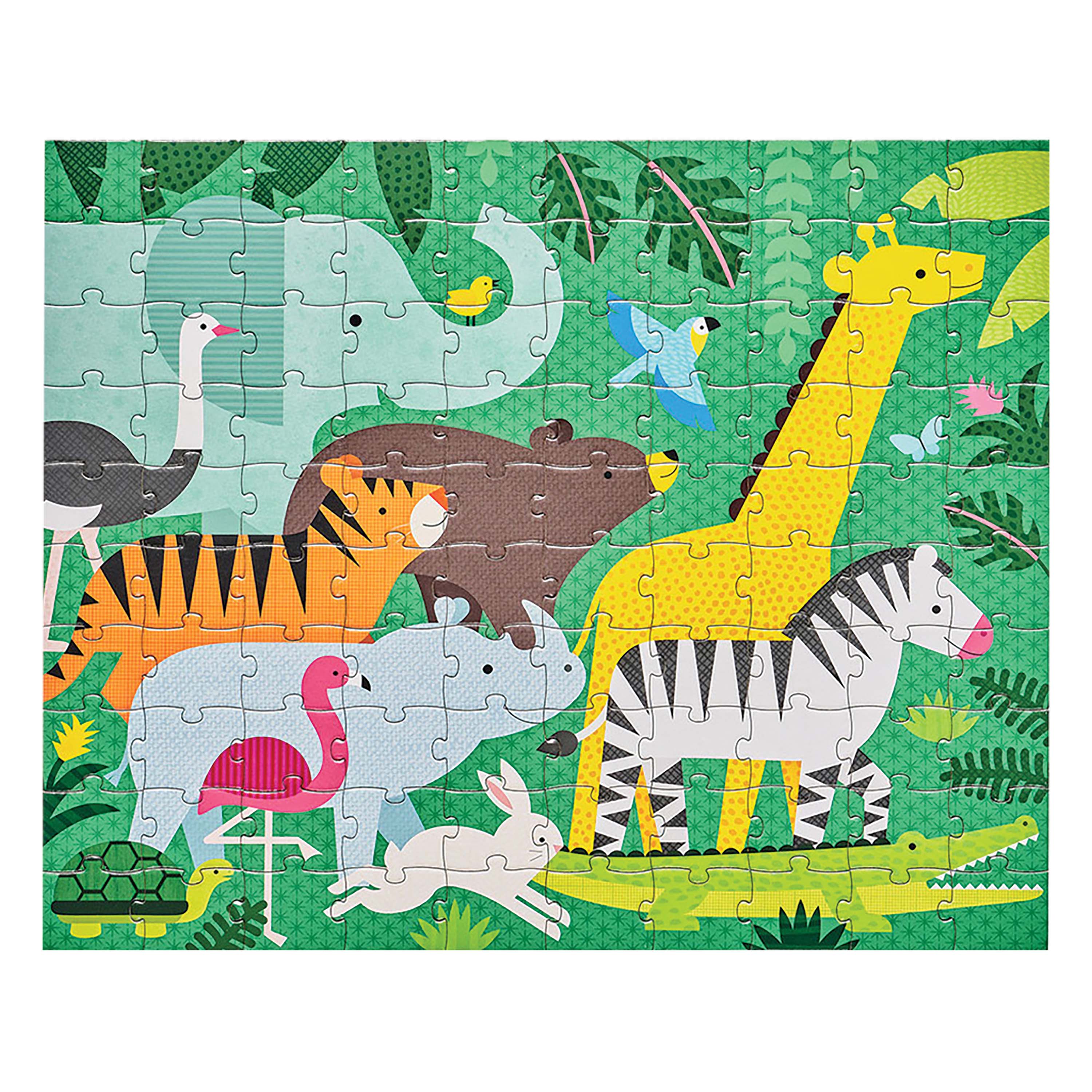 Two-Sided On-The-Go Puzzle - Animal Menagerie
