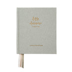 Boxed Linen Cover Luxe Baby Journal - Sage Green