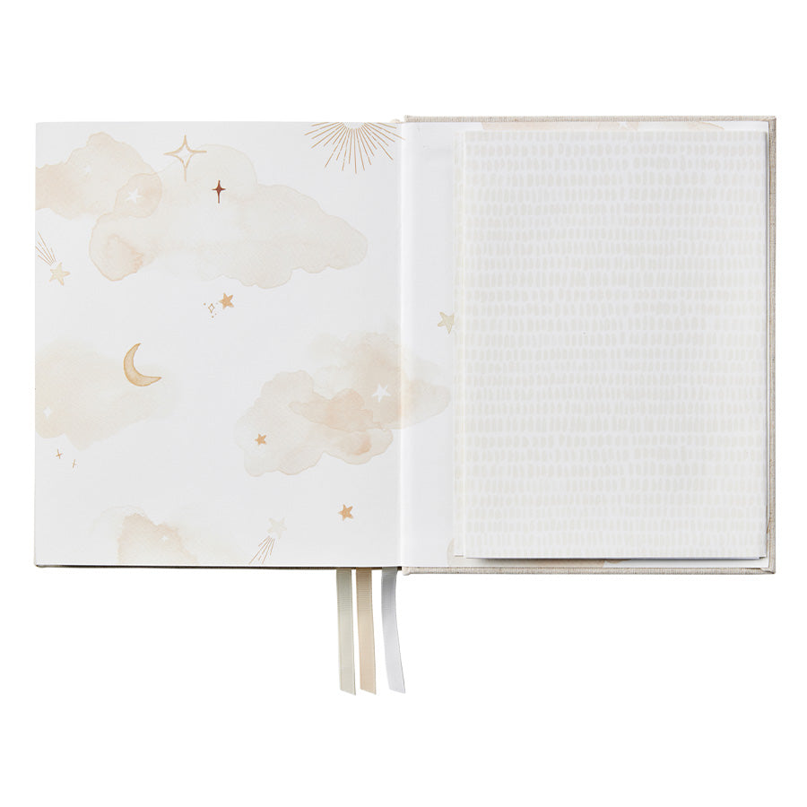 Emma Kate Co. Boxed Linen Cover Luxe Baby Journal - Stardust