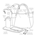 Nappy Bag Tote - Navy Botanical