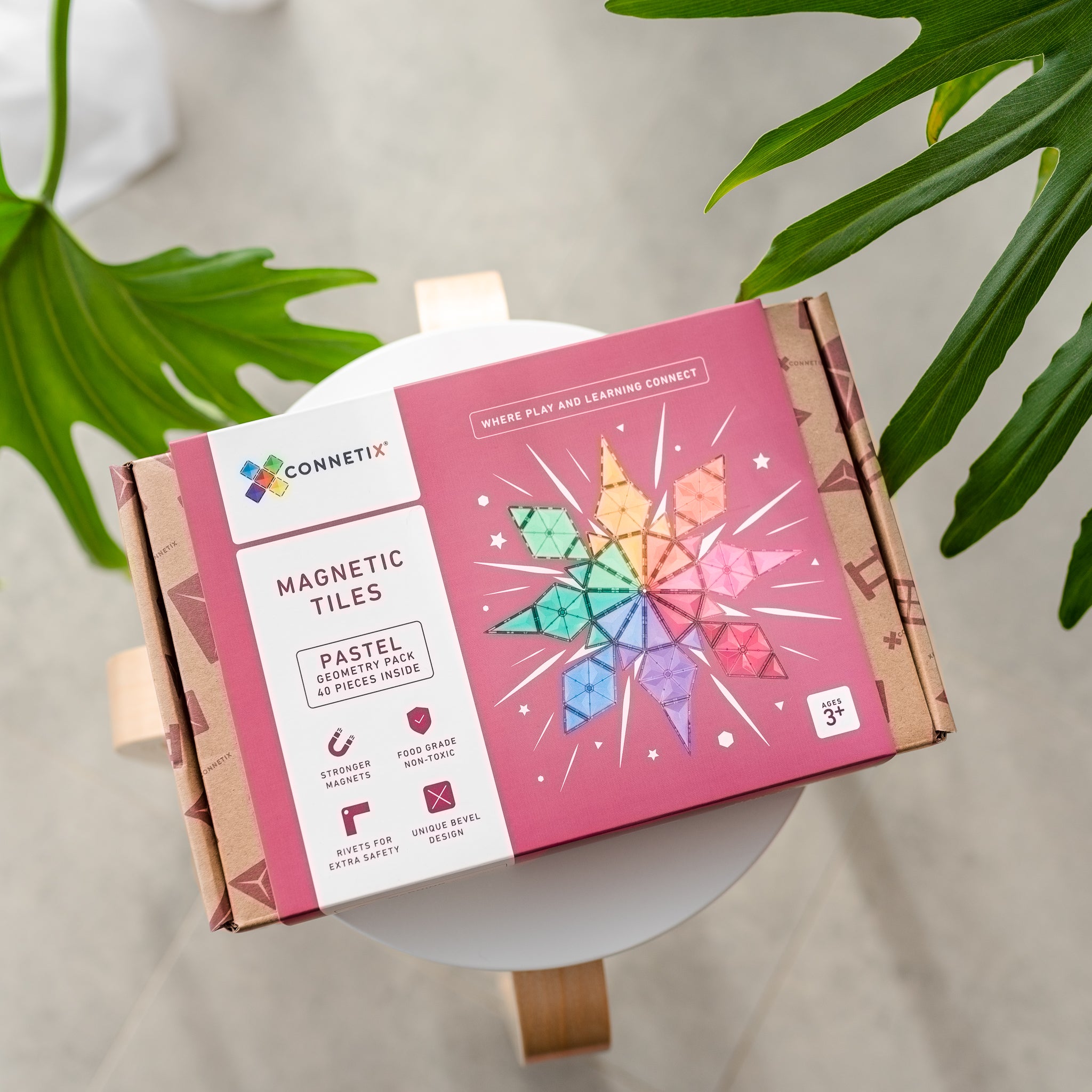 Connetix Tiles - 40 Piece Geometry Set | Pastel