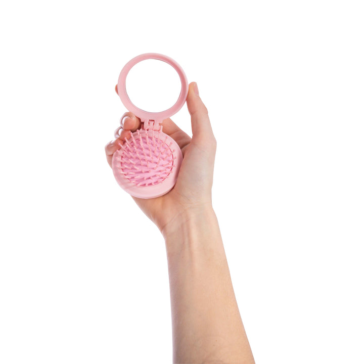 Unicorn Compact Hair Brush and Mirror - Assorted
